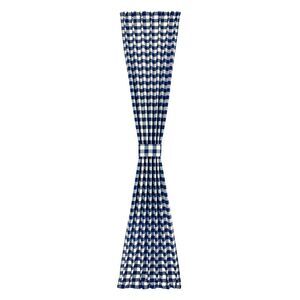 Buffalo Check French Door Panel with Adjustable Tiebacks, 50" W x 40" L, Navy